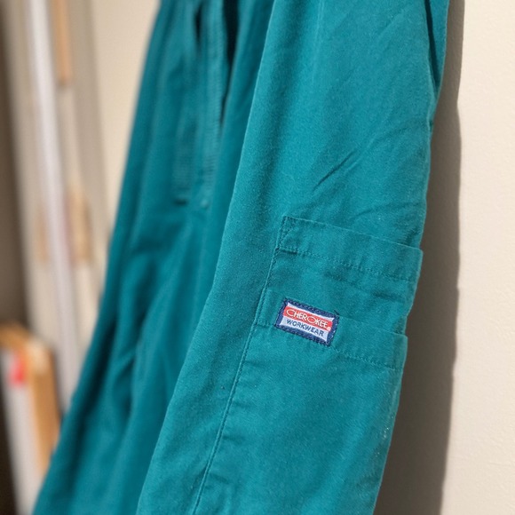 Cherokee Workwear Scrub Pants Teal Green Elastic‎ Waist Drawstring Medical - Picture 2 of 6